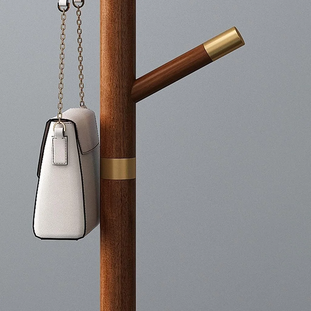 جالباسی ایستاده چوبی کم جا، مونتاژ آسان، روکش مسی، مناسب لباس، کلاه، چتر، رنگ چای، 40 * 185 سانتی متر جالباسی ایستاده چوبی کم جا، مونتاژ آسان، روکش مسی، مناسب لباس، کلاه، چتر، رنگ چای، 40 * 185 سانتی متر