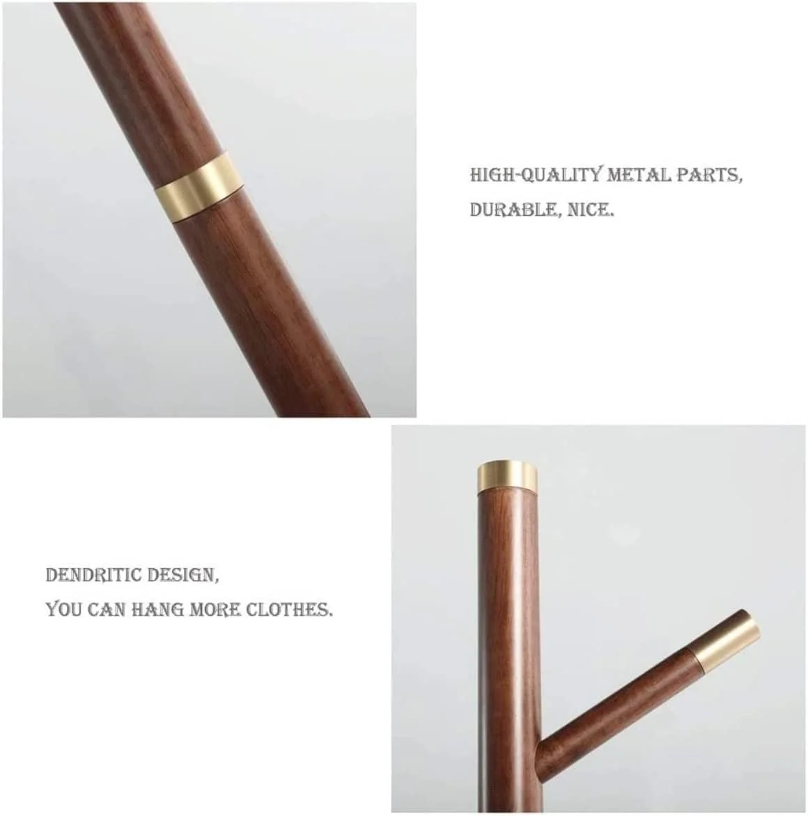 جالباسی ایستاده با طراحی مدرن و اشغال فضای کم، مناسب برای کلاه، لباس، کیف دستی، اتاق خواب، راهرو و ورودی منزل (قهوه ای تیره - 40 * 40 * 185 سانتی متر)