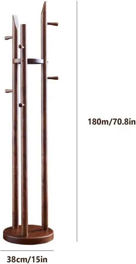 جالباسی ایستاده چوبی با طراحی کمجا، به همراه قفسه و 6 آویز برای کت، کلاه، کیف و وسایل، مناسب برای ورودی منزل، راهرو و مرتبسازی لباسها (رنگ گردویی) جالباسی ایستاده چوبی با طراحی کمجا، به همراه قفسه و 6 آویز برای کت، کلاه، کیف و وسایل، مناسب برای ورودی منزل، راهرو و مرتبسازی لباسها (رنگ گردویی)