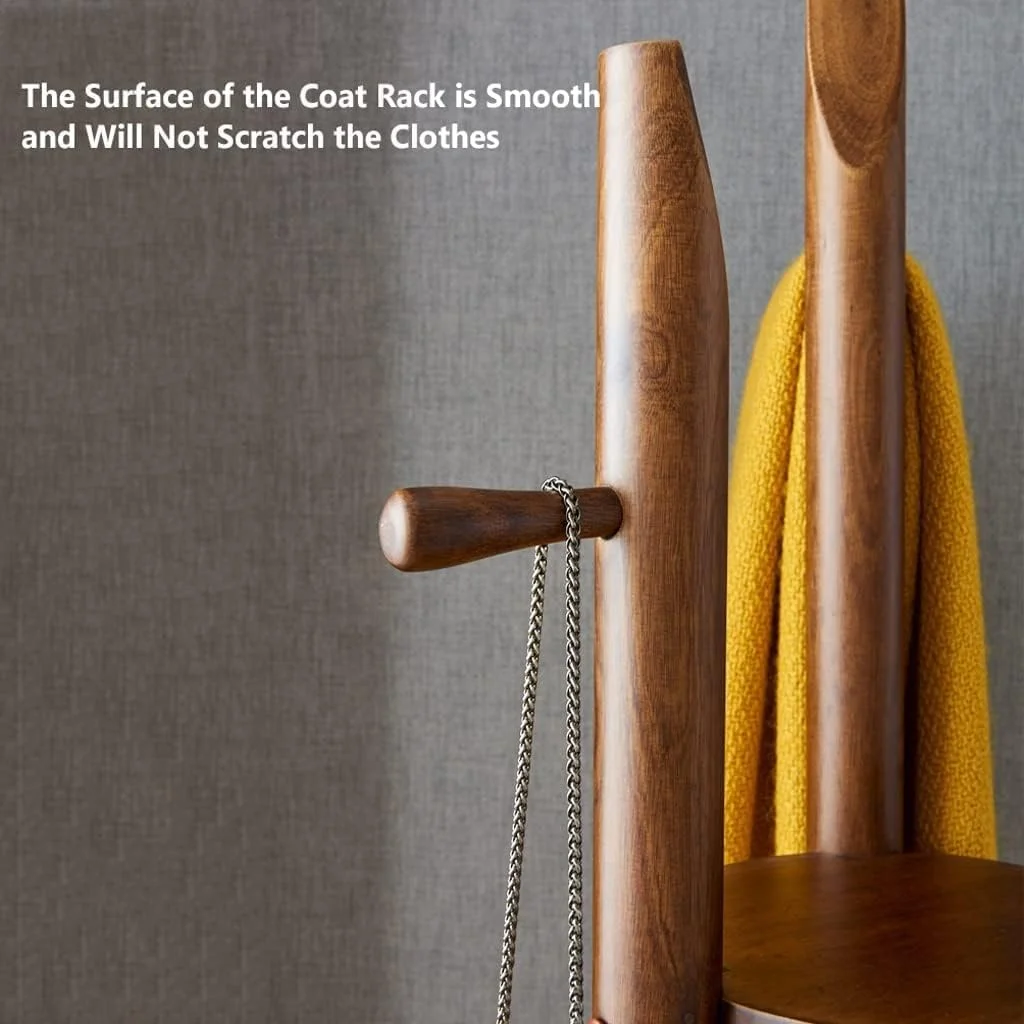 جالباسی ایستاده چوبی با طراحی کمجا، به همراه قفسه و 6 آویز برای کت، کلاه، کیف و وسایل، مناسب برای ورودی منزل، راهرو و مرتبسازی لباسها (رنگ گردویی) جالباسی ایستاده چوبی با طراحی کمجا، به همراه قفسه و 6 آویز برای کت، کلاه، کیف و وسایل، مناسب برای ورودی منزل، راهرو و مرتبسازی لباسها (رنگ گردویی)