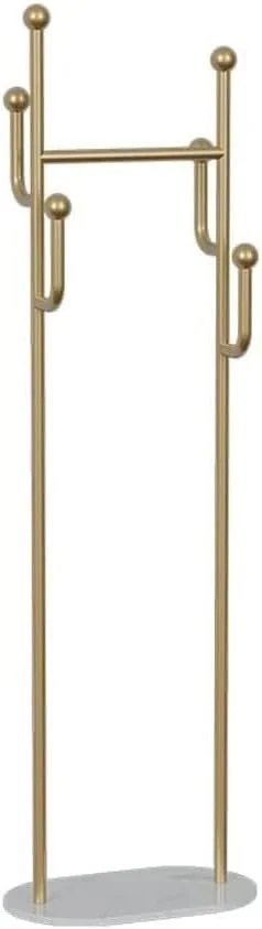 جالباسی ایستاده فلزی با طراحی مدرن و اشغال فضای کم، دارای ۶ آویز برای کلاه، لباس، کیف، شال و سایر وسایل (تک رنگ - بدون سطل)