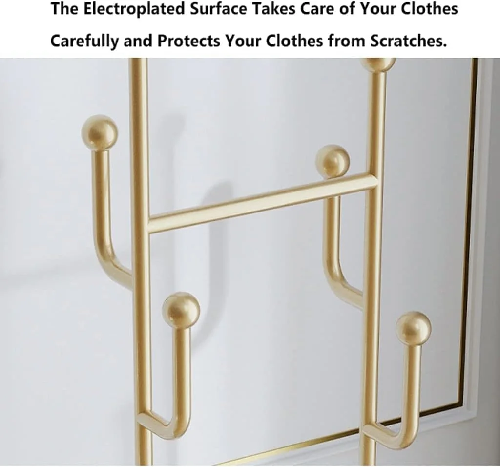 جالباسی ایستاده فلزی با طراحی مدرن و اشغال فضای کم، دارای ۶ آویز برای کلاه، لباس، کیف، شال و سایر وسایل (تک رنگ - بدون سطل)
