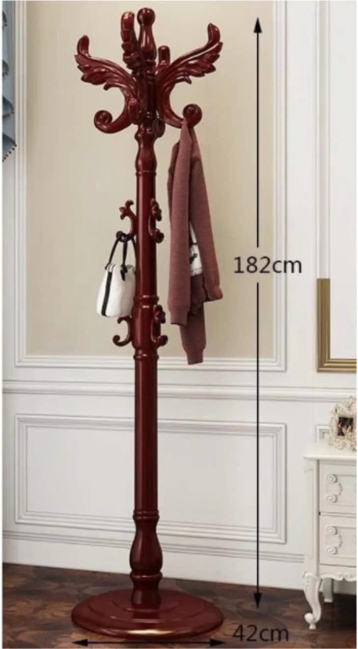 جالباسی ایستاده با طراحی اروپایی، مناسب برای کلاه، پالتو و شال، به همراه قلاب و بدنه چوبی، مناسب برای ورودی منزل (سفید - 42 * 42 * 182 سانتی متر)