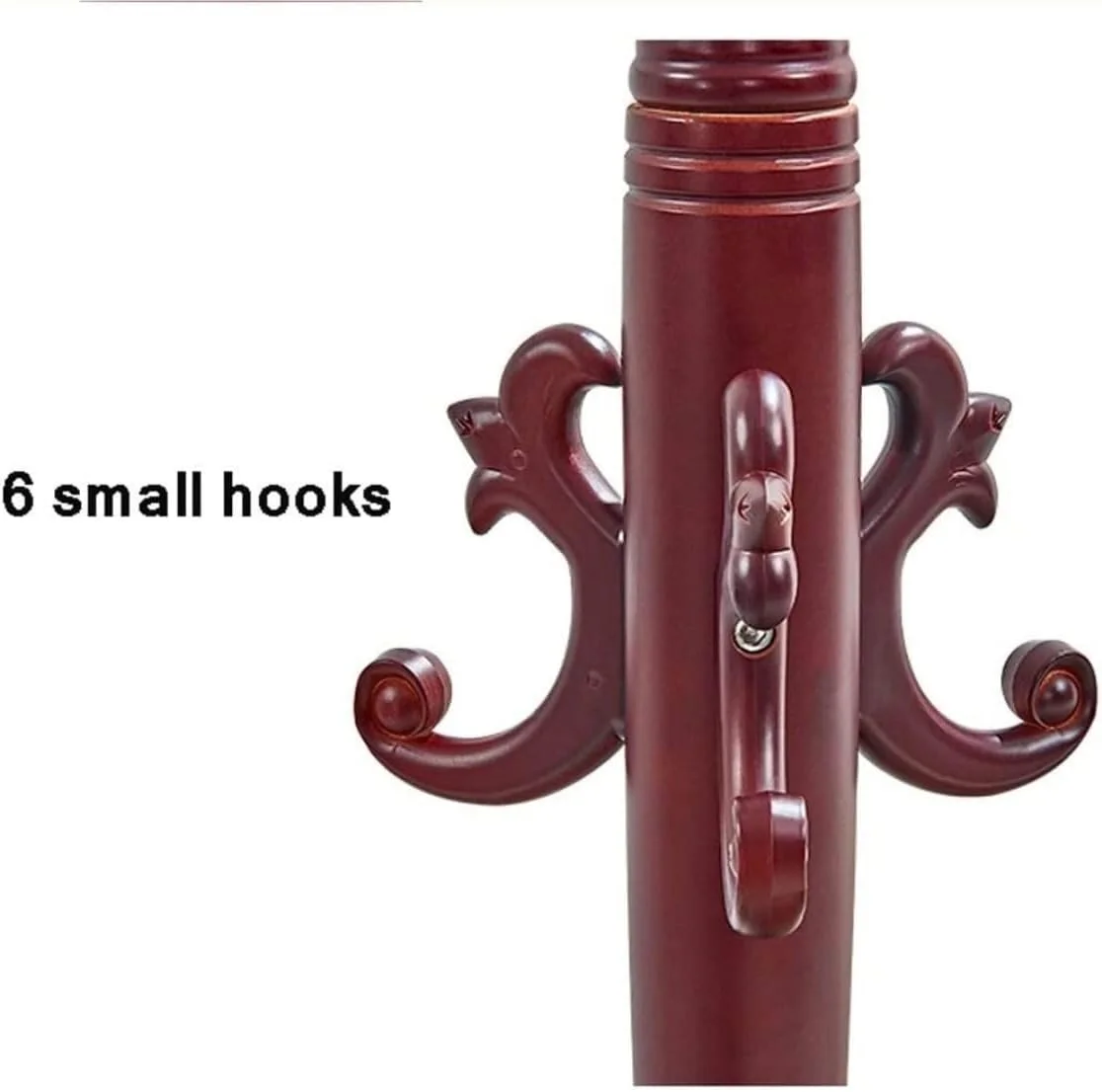 جالباسی ایستاده با طراحی اروپایی، مناسب برای کلاه، پالتو و شال، به همراه قلاب و بدنه چوبی، مناسب برای ورودی منزل (سفید - 42 * 42 * 182 سانتی متر)