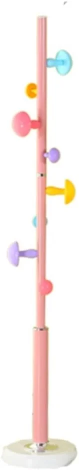 جالباسی ایستاده، جالباسی فلزی کلاه، جالباسی ایستاده با قلاب، مونتاژ آسان، جالباسی مدرن زیبا برای اتاق خواب، راهرو، ورودی، آویز لباس (صورتی)