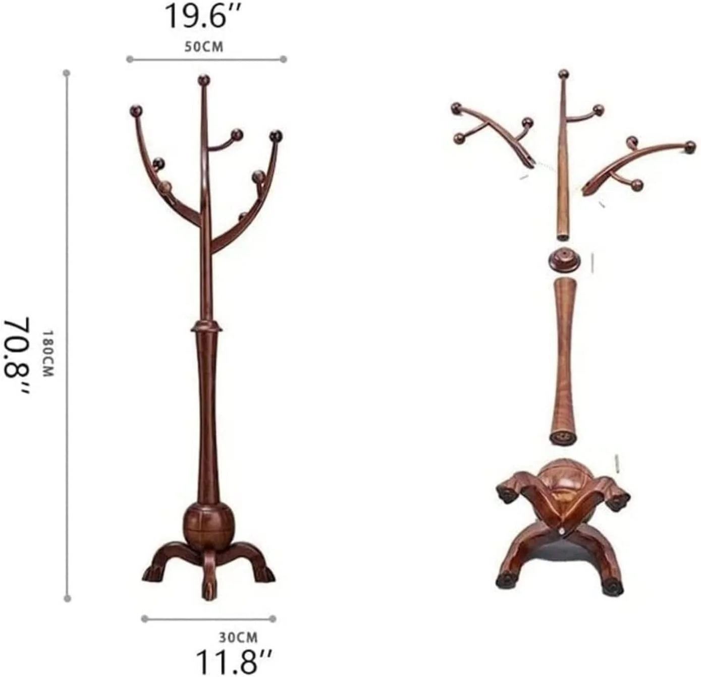 جالباسی ایستاده چوبی با طراحی کمجا و ۸ آویز، مناسب برای ورودی منزل، مونتاژ آسان، مناسب برای آویزان کردن کت، کلاه و لباس (A-180 * 30Cm) جالباسی ایستاده چوبی با طراحی کمجا و ۸ آویز، مناسب برای ورودی منزل، مونتاژ آسان، مناسب برای آویزان کردن کت، کلاه و لباس (A-180 * 30Cm)