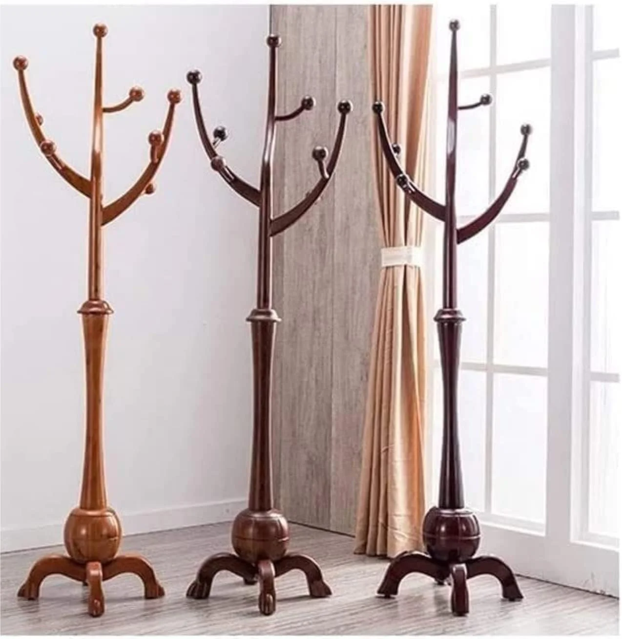 جالباسی ایستاده چوبی با طراحی کمجا و ۸ آویز، مناسب برای ورودی منزل، مونتاژ آسان، مناسب برای آویزان کردن کت، کلاه و لباس (A-180 * 30Cm) جالباسی ایستاده چوبی با طراحی کمجا و ۸ آویز، مناسب برای ورودی منزل، مونتاژ آسان، مناسب برای آویزان کردن کت، کلاه و لباس (A-180 * 30Cm)