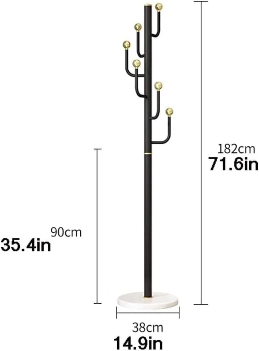 جالباسی ایستاده استیل ضد زنگ، صرفه جویی در فضا، جالباسی فلزی، آویز کلاه و کیف، مناسب راهرو، سازمان دهنده ورودی لباس (مشکی - 38 * 182 سانتی متر)