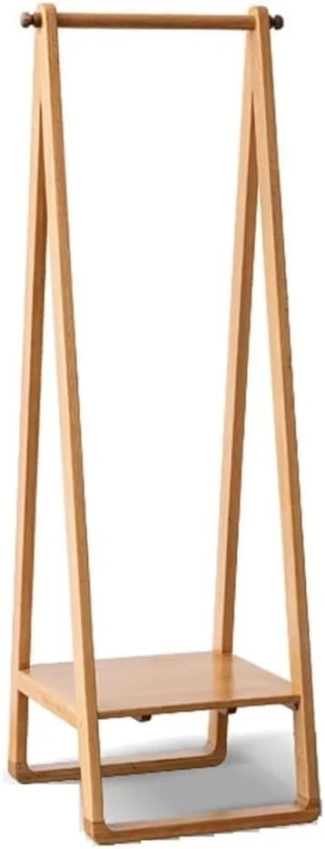رخت آویز ایستاده با قفسه، صرفه جویی در فضا، چوبی و مقاوم، مناسب برای کلاه، لباس، وسایل تزئینی، اتاق و اداره (طبیعی - 54 * 50 * 150 سانتی متر)