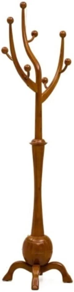 جالباسی ایستاده چوبی کم جا با آویز، آویز کلاه ایستاده، جالباسی در راهرو، جالباسی برای لباس، شال و روسری، استند لباس ورودی (رنگ بگونیا - 180 * 30 سانتی متر)