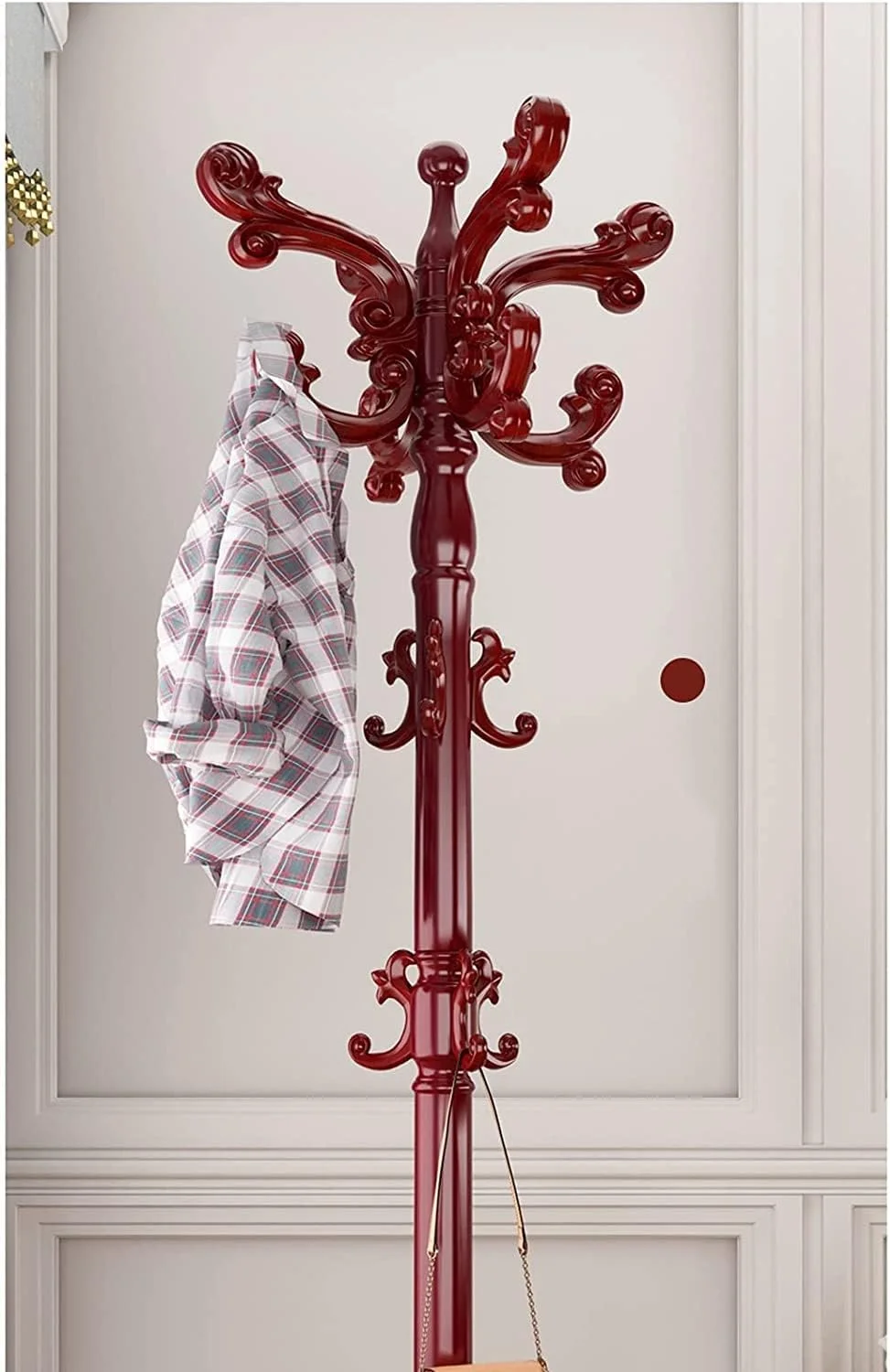 جالباسی ایستاده با طراحی کمجا، دارای ۱۰ آویز برای کلاه، لباس، کیف دستی، مناسب اتاق خواب، ورودی منزل (همانطور که نشان داده شده - پایه گرد) جالباسی ایستاده با طراحی کمجا، دارای ۱۰ آویز برای کلاه، لباس، کیف دستی، مناسب اتاق خواب، ورودی منزل (همانطور که نشان داده شده - پایه گرد)