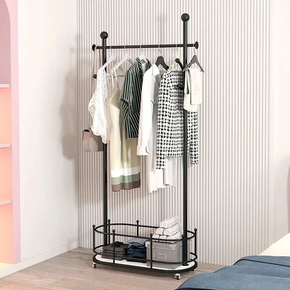 رخت آویز ایستاده فلزی با قابلیت صرفه جویی در فضا، رگال لباس با میله آویز لباس، کلاه، کیف دستی، مناسب برای ورودی منزل (مشکی - 175 * 35 * 75 سانتی متر) رخت آویز ایستاده فلزی با قابلیت صرفه جویی در فضا، رگال لباس با میله آویز لباس، کلاه، کیف دستی، مناسب برای ورودی منزل (مشکی - 175 * 35 * 75 سانتی متر)
