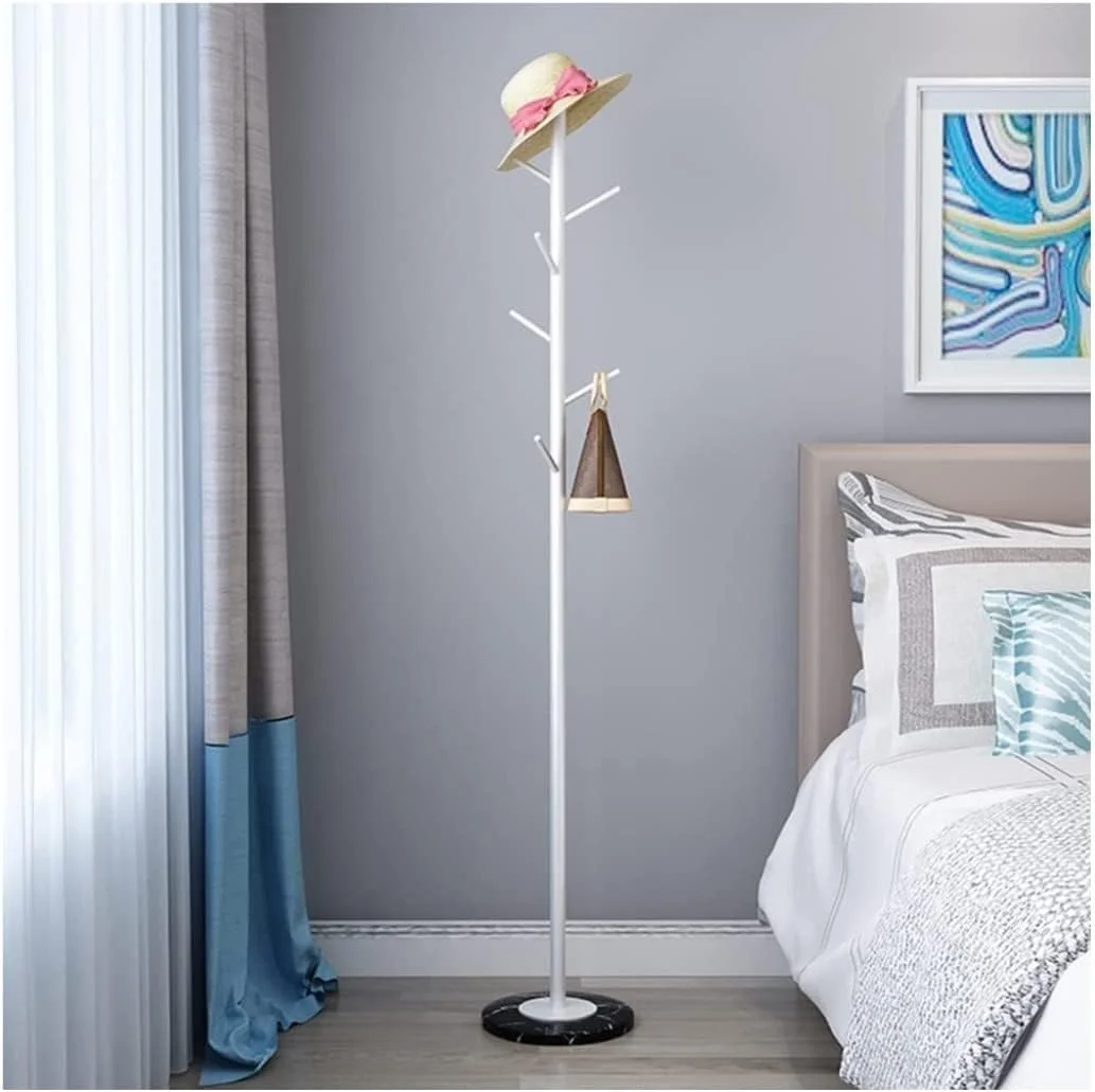 جالباسی ایستاده فلزی کم جا، جالباسی صنعتی با 6 آویز، مناسب برای لباس، کلاه، ورودی (C-170 * 33Cm)