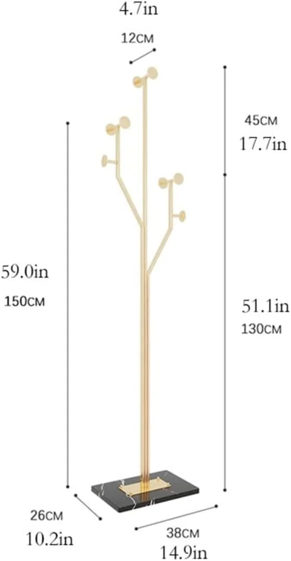 رخت آویز ایستاده فلزی، طراحی خلاقانه، آویز لباس فرفورژه، مناسب اتاق نشیمن، آویز ساده برای کلاه، ژاکت، ورودی و استند لباس (طلایی) رخت آویز ایستاده فلزی، طراحی خلاقانه، آویز لباس فرفورژه، مناسب اتاق نشیمن، آویز ساده برای کلاه، ژاکت، ورودی و استند لباس (طلایی)