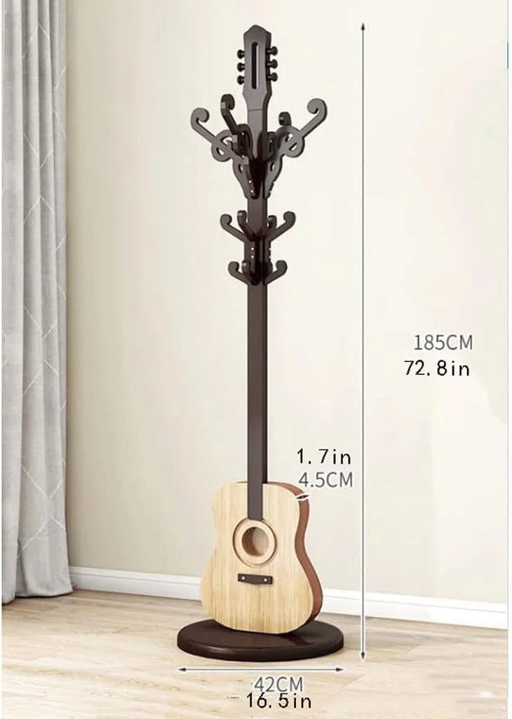 جالباسی ایستاده طرح گیتار با 12 آویز برای آویزان کردن کلاه، کیف و چتر، رخت آویز درختی مستقل مناسب ورودی (تک رنگ - 42 * 185 سانتی متر) جالباسی ایستاده طرح گیتار با 12 آویز برای آویزان کردن کلاه، کیف و چتر، رخت آویز درختی مستقل مناسب ورودی (تک رنگ - 42 * 185 سانتی متر)
