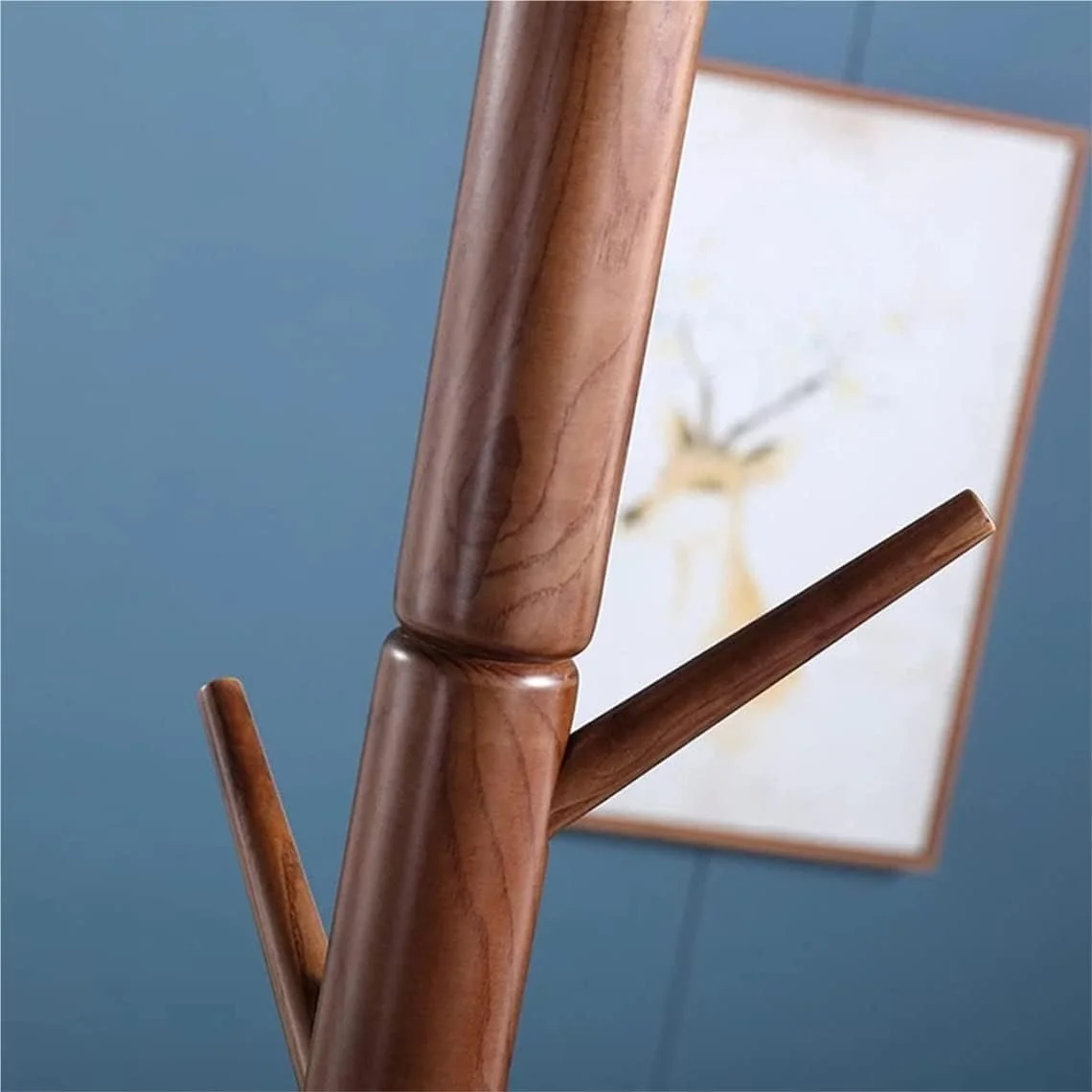 جالباسی ایستاده با طراحی عمودی و اشغال فضای کم، مناسب برای نگهداری لباس، کیف، کلاه در اتاق خواب، قفسه نمایش و آویز لباس چوبی خلاقانه، مناسب برای ورودی منزل (رنگ چای - 172 * 42 سانتی متر)