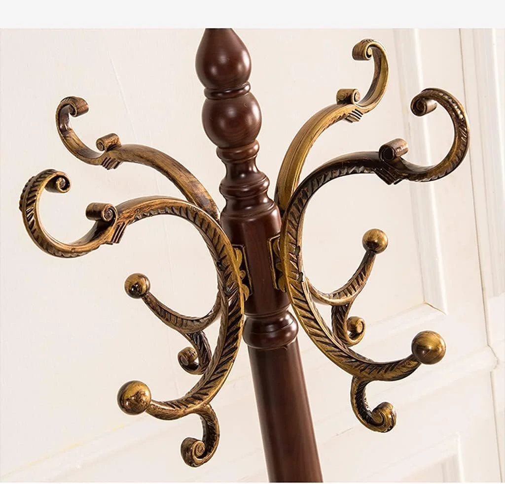 جالباسی ایستاده چوبی با طراحی سنتی و اشغال فضای کم، دارای ۸ آویز برای لباس، کلاه و ورودی منزل (B-195Cm*50Cm) جالباسی ایستاده چوبی با طراحی سنتی و اشغال فضای کم، دارای ۸ آویز برای لباس، کلاه و ورودی منزل (B-195Cm*50Cm)