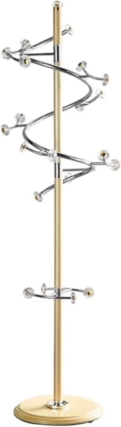 چوب لباسی ایستاده فلزی با پایه سنگین برای کت، کلاه، اتاق خواب، ورودی لباس (طلایی - 182 سانتی متر) چوب لباسی ایستاده فلزی با پایه سنگین برای کت، کلاه، اتاق خواب، ورودی لباس (طلایی - 182 سانتی متر)