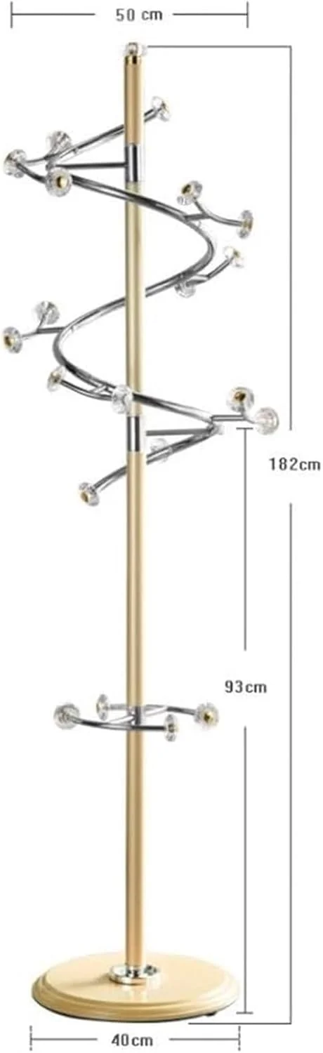 چوب لباسی ایستاده فلزی با پایه سنگین برای کت، کلاه، اتاق خواب، ورودی لباس (طلایی - 182 سانتی متر) چوب لباسی ایستاده فلزی با پایه سنگین برای کت، کلاه، اتاق خواب، ورودی لباس (طلایی - 182 سانتی متر)