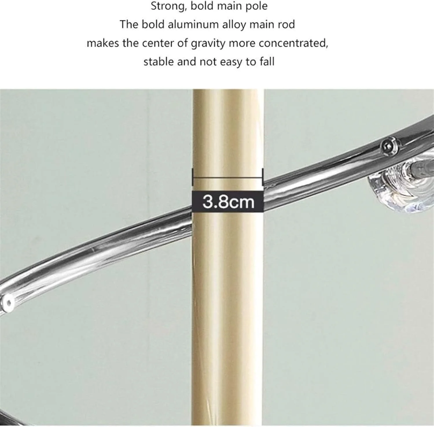 چوب لباسی ایستاده فلزی با پایه سنگین برای کت، کلاه، اتاق خواب، ورودی لباس (طلایی - 182 سانتی متر) چوب لباسی ایستاده فلزی با پایه سنگین برای کت، کلاه، اتاق خواب، ورودی لباس (طلایی - 182 سانتی متر)