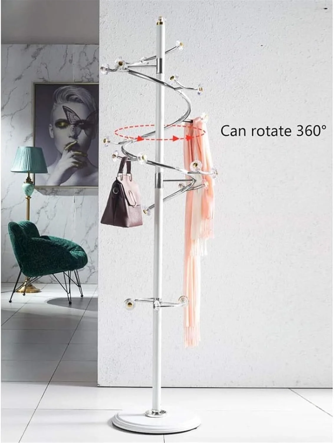 چوب لباسی ایستاده فلزی با پایه سنگین برای کت، کلاه، اتاق خواب، ورودی لباس (طلایی - 182 سانتی متر) چوب لباسی ایستاده فلزی با پایه سنگین برای کت، کلاه، اتاق خواب، ورودی لباس (طلایی - 182 سانتی متر)