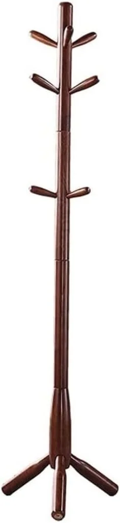 جالباسی ایستاده، چوب لباسی درختی چوبی با ۹ آویز، مناسب آویزان کردن لباس، کلاه و کیف برای اتاق نشیمن، اداره و ورودی