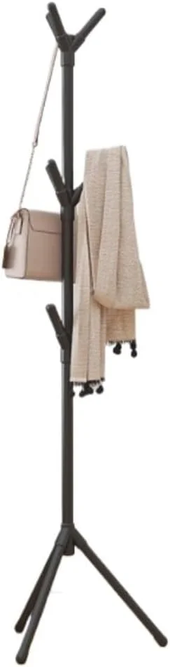 چوب لباسی ایستاده، آویز لباس، رخت آویز، چوب لباسی ایستاده با قلاب، نصب آسان، آویز لباس، رخت آویز، مشکی - 170 سانتی متر
