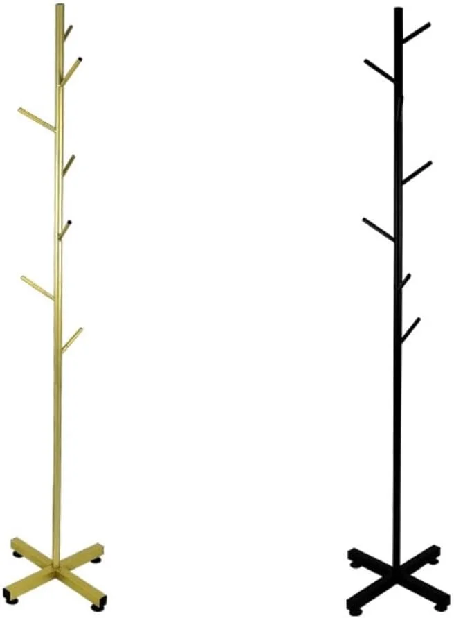 چوب لباسی ایستاده، رخت آویز فلزی با قلاب، آویز کلاه و استند رخت آویز، سازمان دهنده ورودی لباس برای راهروی ورودی، B-168cm