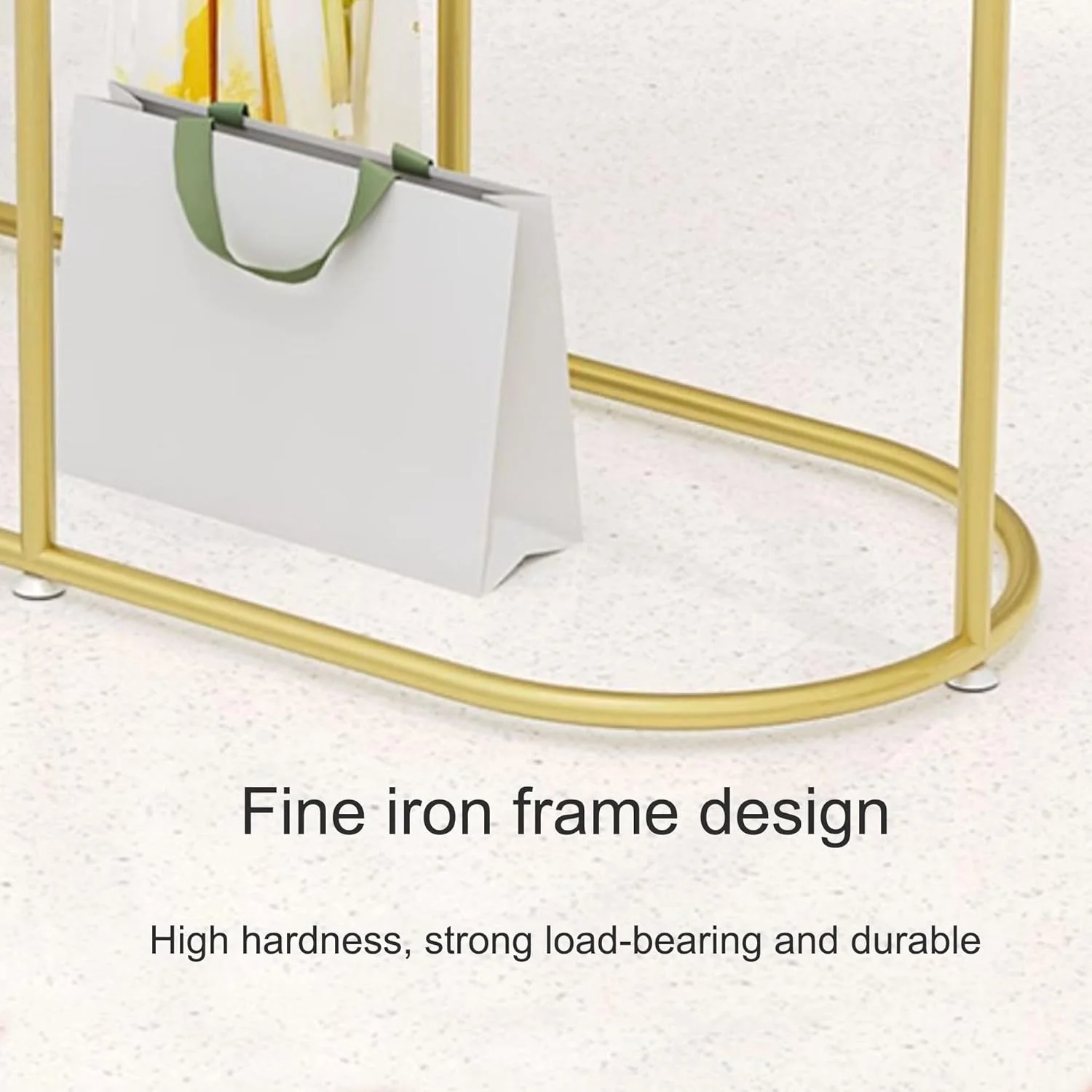 رگال لباس ایستاده شیک - میله آویز فلزی برای نمایش لباس در بوتیک ها، اتاق خواب ها و راهروها - رگال لباس چند منظوره (طلایی-L:120Cm) رگال لباس ایستاده شیک - میله آویز فلزی برای نمایش لباس در بوتیک ها، اتاق خواب ها و راهروها - رگال لباس چند منظوره (طلایی-L:120Cm)