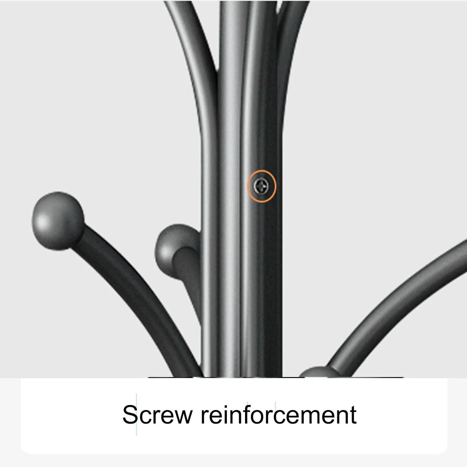 چوب لباسی ایستاده شیک با پایه گرد مرمری با ثبات - آویز فلزی کلاه برای کت، کوله پشتی، چتر و کیف پول - طراحی مدرن قهوه ای برای خانه و دفتر (نوآر)