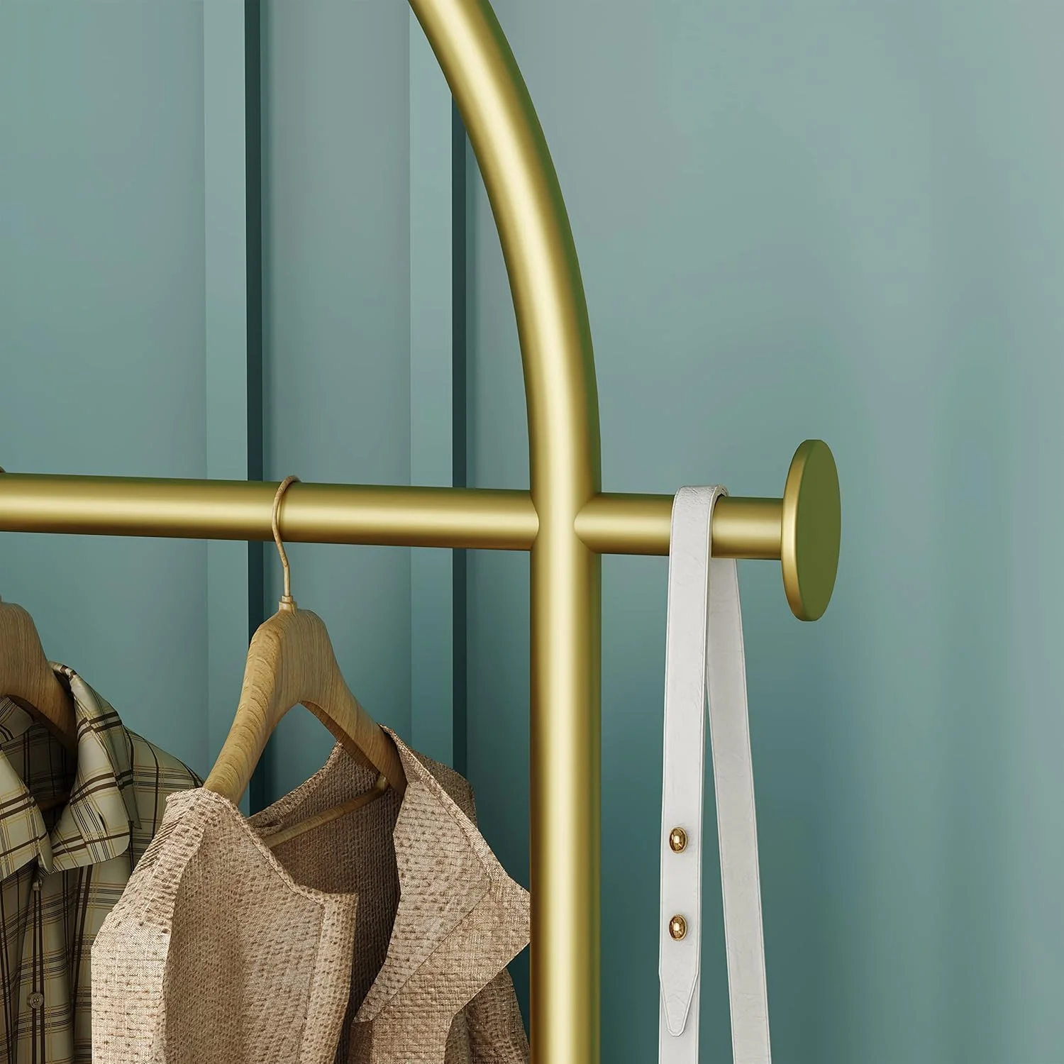 چوب لباسی ایستاده فلزی TAME، پایه سنگ مرمر طبیعی سنگین وزن، ریل لباس گرد برای ورودی راهرو، دفتر یا اتاق خواب، قابلیت آویزان کردن لباس، کلاه، روسری (طلایی) چوب لباسی ایستاده فلزی TAME، پایه سنگ مرمر طبیعی سنگین وزن، ریل لباس گرد برای ورودی راهرو، دفتر یا اتاق خواب، قابلیت آویزان کردن لباس، کلاه، روسری (طلایی)