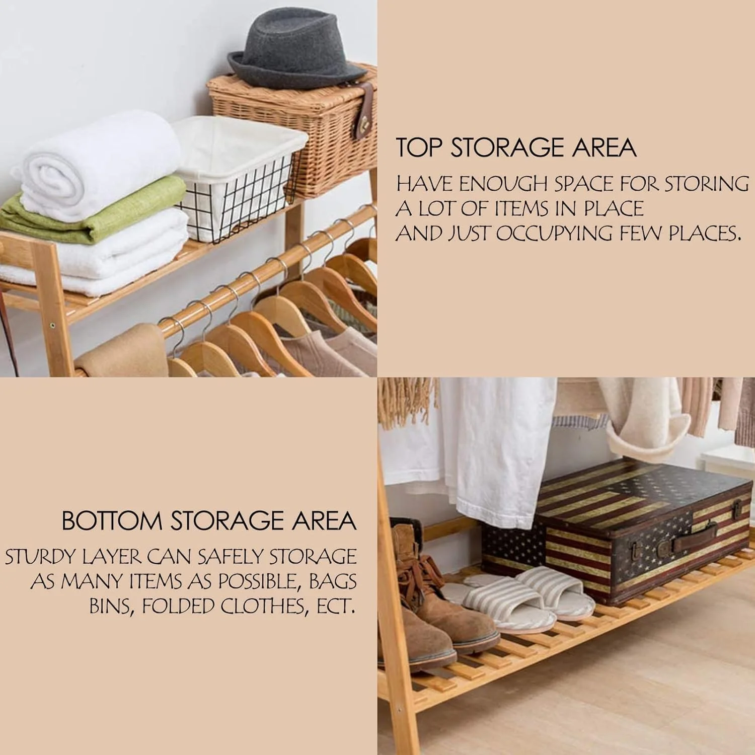 رخت آویز چوبی بامبو TIMICARE، رگال لباس چند منظوره اتاق خواب، ارگانایزر لباس، جالباسی کلاه برای کت، ژاکت، شلوار، کفش، گیاه (ساده 100 سانتی متر) رخت آویز چوبی بامبو TIMICARE، رگال لباس چند منظوره اتاق خواب، ارگانایزر لباس، جالباسی کلاه برای کت، ژاکت، شلوار، کفش، گیاه (ساده 100 سانتی متر)