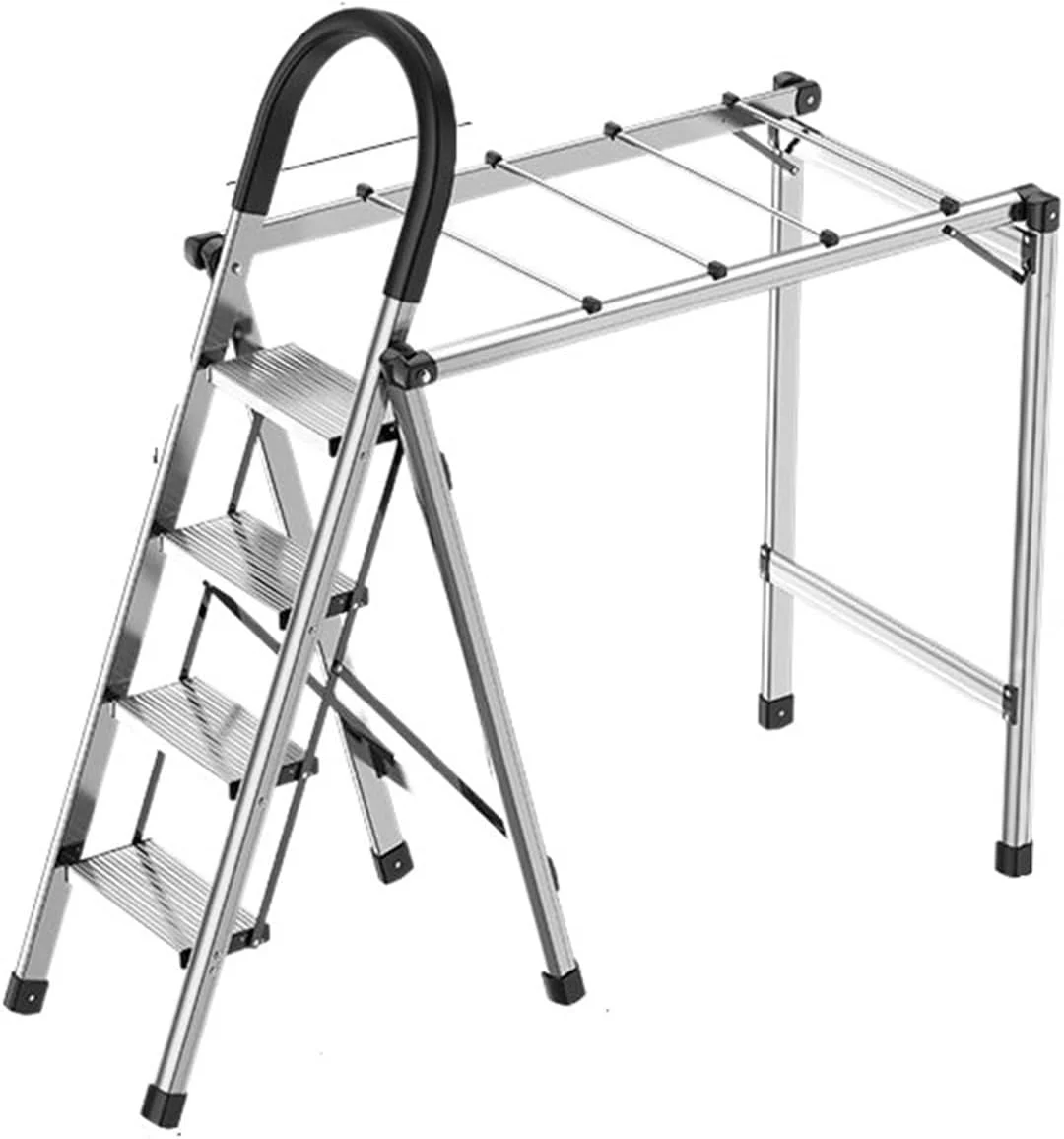 رخت آویز ایستاده تاشو چند منظوره مناسب منزل، بالکن و فضای باز (نقره ای) رخت آویز ایستاده تاشو چند منظوره مناسب منزل، بالکن و فضای باز (نقره ای)