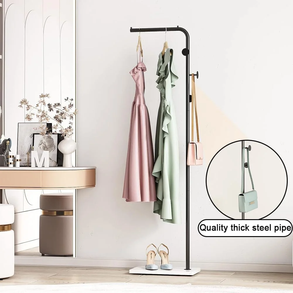 چوب لباسی ایستاده TOMVAES با لوله فولادی 25 میلیمتری و پایه مرمر، تحمل وزن تا 120 کیلوگرم، مناسب برای کت، کلاه، کوله پشتی و کفش، مشکی چوب لباسی ایستاده TOMVAES با لوله فولادی 25 میلیمتری و پایه مرمر، تحمل وزن تا 120 کیلوگرم، مناسب برای کت، کلاه، کوله پشتی و کفش، مشکی