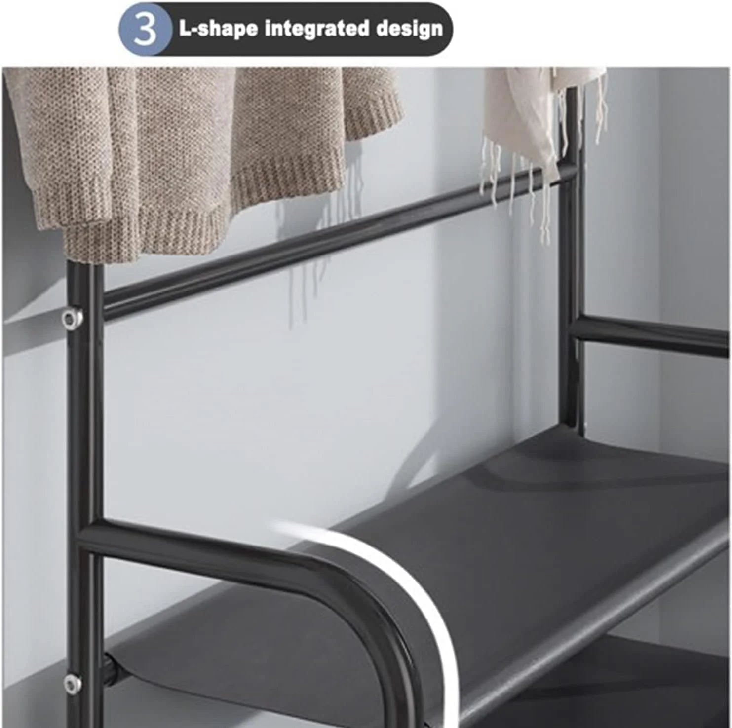 جالباسی چند منظوره ورودی منزل توشیونیکس، دارای ۴ طبقه، ۳ در ۱، نیمکت جاکفشی، استند کلید، کلاه، چتر، قفسه های نگهداری با ۸ آویز، آویز لباس، ۴ طبقه زیرین (مشکی) جالباسی چند منظوره ورودی منزل توشیونیکس، دارای ۴ طبقه، ۳ در ۱، نیمکت جاکفشی، استند کلید، کلاه، چتر، قفسه های نگهداری با ۸ آویز، آویز لباس، ۴ طبقه زیرین (مشکی)