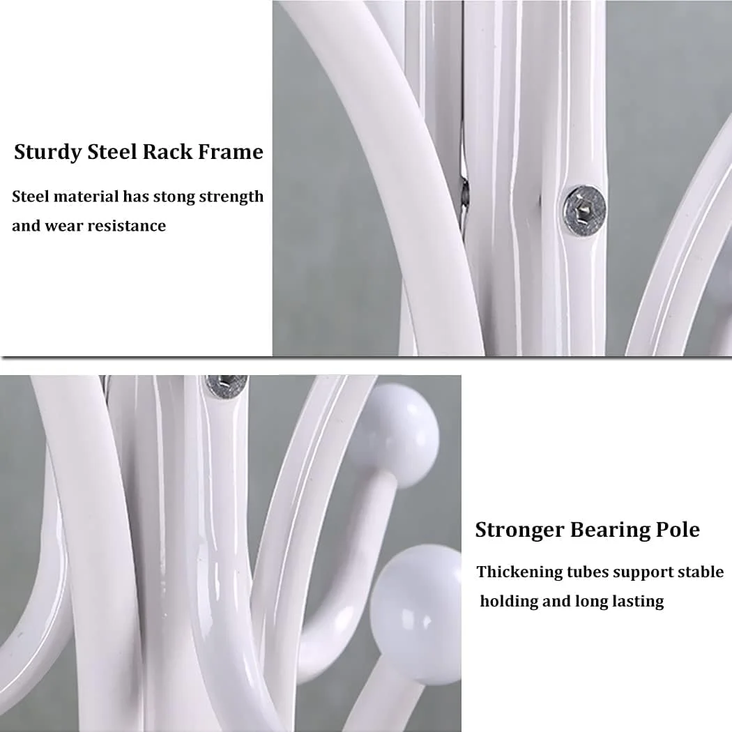 رخت آویز فلزی ایستاده، چوب لباسی با پایه سنگی، مناسب لباس، کیف، کلاه، منزل، اتاق خواب، هتل، راهرو (سفید/B) رخت آویز فلزی ایستاده، چوب لباسی با پایه سنگی، مناسب لباس، کیف، کلاه، منزل، اتاق خواب، هتل، راهرو (سفید/B)