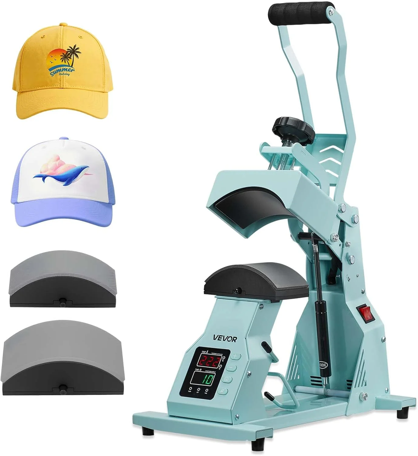 دستگاه پرس کلاه VEVOR با 2 صفحه قابل تعویض (16 x 6.5 سانتی متر / 16 x 8 سانتی متر)، دستگاه پرس حرارتی کلاه با کنترل دقیق دما و زمان، دستگاه پرس حرارتی کلاه برای کلاه ها، هدبندها، ماسک های صورت دستگاه پرس کلاه VEVOR با 2 صفحه قابل تعویض (16 x 6.5 سانتی متر / 16 x 8 سانتی متر)، دستگاه پرس حرارتی کلاه با کنترل دقیق دما و زمان، دستگاه پرس حرارتی کلاه برای کلاه ها، هدبندها، ماسک های صورت