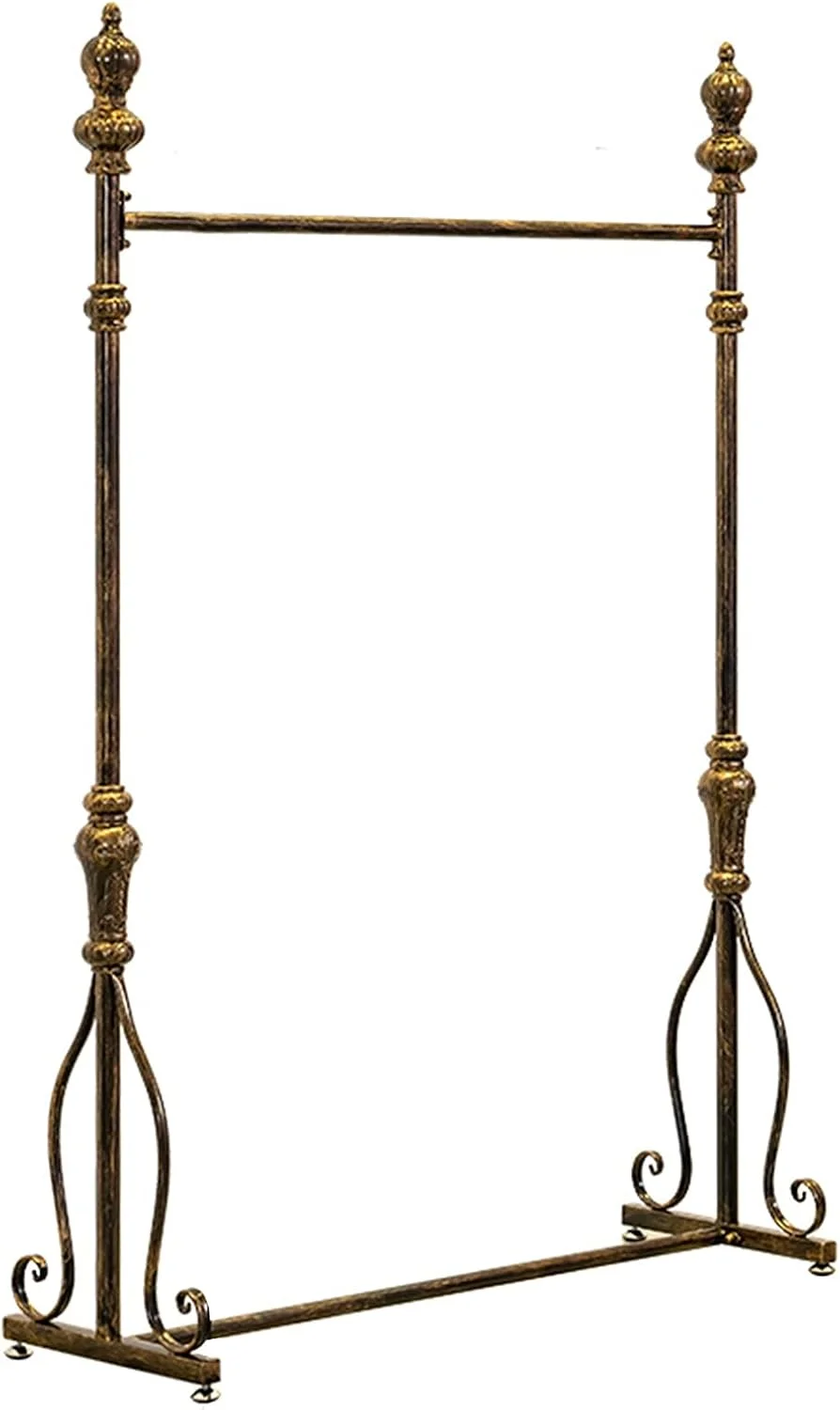 جالباسی ایستاده برنزی طرح قدیمی با قفسه برای راهرو، اتاق خواب و ورودی - مناسب برای نگهداری لباس، کلاه و کیف (برنزی - 120X40X175 سانتی متر) جالباسی ایستاده برنزی طرح قدیمی با قفسه برای راهرو، اتاق خواب و ورودی - مناسب برای نگهداری لباس، کلاه و کیف (برنزی - 120X40X175 سانتی متر)