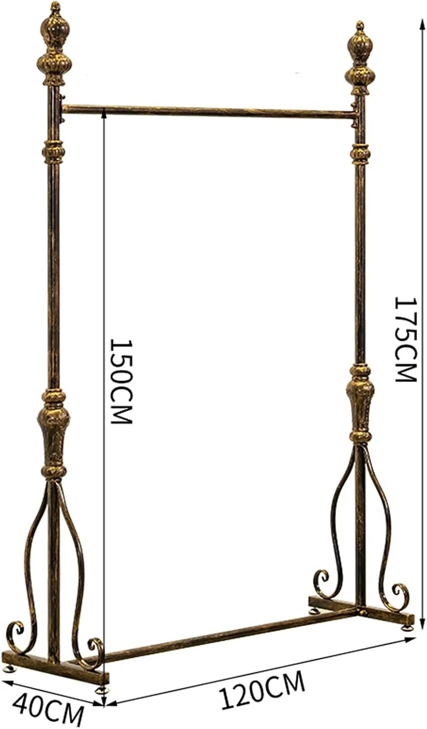 جالباسی ایستاده برنزی طرح قدیمی با قفسه برای راهرو، اتاق خواب و ورودی - مناسب برای نگهداری لباس، کلاه و کیف (برنزی - 120X40X175 سانتی متر) جالباسی ایستاده برنزی طرح قدیمی با قفسه برای راهرو، اتاق خواب و ورودی - مناسب برای نگهداری لباس، کلاه و کیف (برنزی - 120X40X175 سانتی متر)