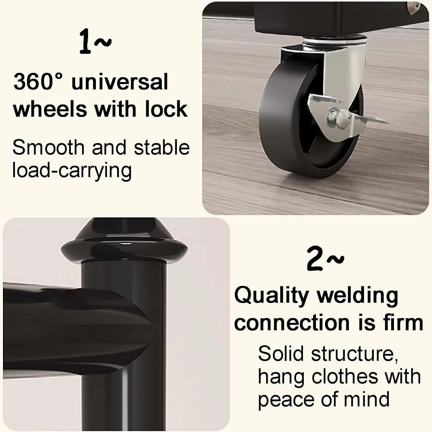 رگال لباس ساده و چندمنظوره با چرخ و قاب فلزی، دارای قفسه و قلاب برای نگهداری کت/کلاه، راهکاری برای نمایش لباس (سفید - 100 سانتی متر) رگال لباس ساده و چندمنظوره با چرخ و قاب فلزی، دارای قفسه و قلاب برای نگهداری کت/کلاه، راهکاری برای نمایش لباس (سفید - 100 سانتی متر)