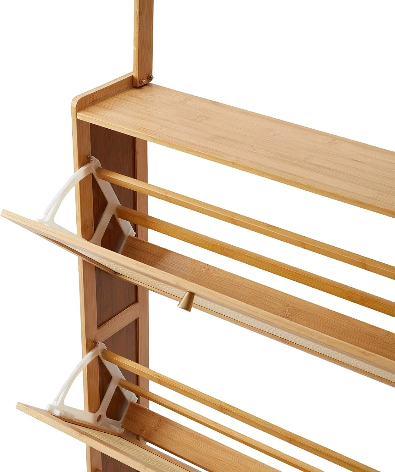 رخت آویز Warmiehomy، ارتفاع 152 سانتی متر با کابینت ذخیره کفش تاشو 2 لایه، جالباسی ایستاده با 8 قلاب، قفسه کفش و لباس برای ورودی، راهرو، 70x17x152 سانتی متر، طبیعی رخت آویز Warmiehomy، ارتفاع 152 سانتی متر با کابینت ذخیره کفش تاشو 2 لایه، جالباسی ایستاده با 8 قلاب، قفسه کفش و لباس برای ورودی، راهرو، 70x17x152 سانتی متر، طبیعی