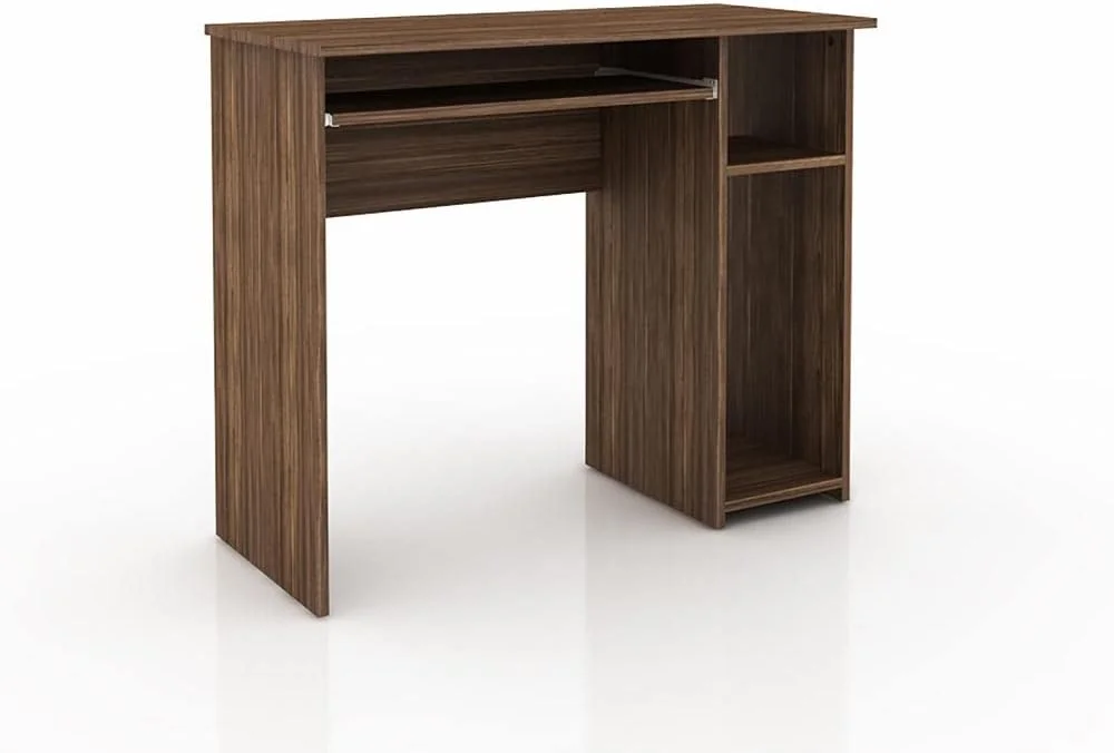 میز کامپیوتر امیتی Danube Home | میز کار اداری با فضای ذخیره سازی | میز لپ تاپ مدرن PC | میز مطالعه چوبی برای خانه، اتاق نشیمن، دفتر کار با کشو | طول 90 x عرض 40 x ارتفاع 74.5 سانتی متر - گردویی