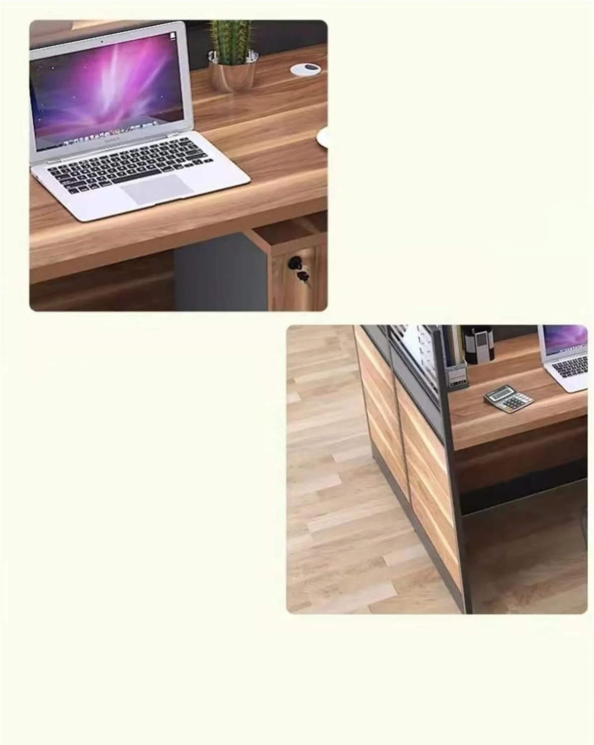 میز کار، میز ایستگاه کاری، چهار کارمند، صندلی کارت، میز و صندلی اداری، صفحه نمایش کامپیوتر ترکیبی