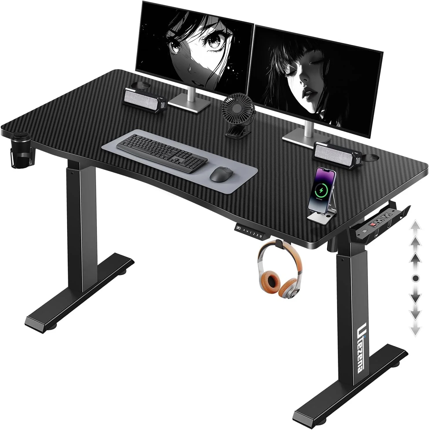 میز ایستاده برقی 120x60 سانتیمتری با رویه یک تکه، میز کامپیوتر ارگونومیک با قابلیت تنظیم ارتفاع و 3 حافظه از پیش تنظیم شده، بالابر سریع 25 میلیمتر بر ثانیه، ظرفیت 90 کیلوگرم برای کار، بازی، خانه و اداره میز ایستاده برقی 120x60 سانتیمتری با رویه یک تکه، میز کامپیوتر ارگونومیک با قابلیت تنظیم ارتفاع و 3 حافظه از پیش تنظیم شده، بالابر سریع 25 میلیمتر بر ثانیه، ظرفیت 90 کیلوگرم برای کار، بازی، خانه و اداره