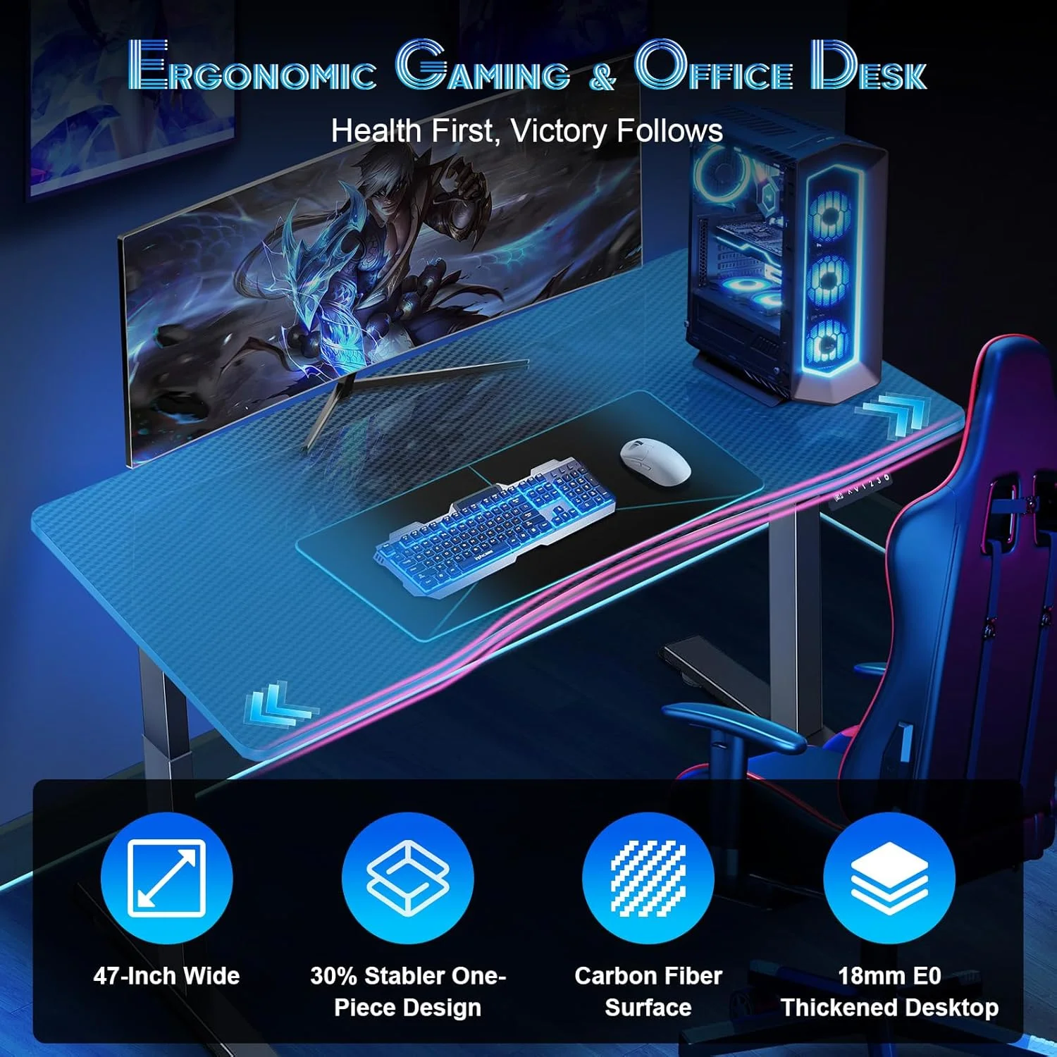 میز ایستاده برقی 120x60 سانتیمتری با رویه یک تکه، میز کامپیوتر ارگونومیک با قابلیت تنظیم ارتفاع و 3 حافظه از پیش تنظیم شده، بالابر سریع 25 میلیمتر بر ثانیه، ظرفیت 90 کیلوگرم برای کار، بازی، خانه و اداره میز ایستاده برقی 120x60 سانتیمتری با رویه یک تکه، میز کامپیوتر ارگونومیک با قابلیت تنظیم ارتفاع و 3 حافظه از پیش تنظیم شده، بالابر سریع 25 میلیمتر بر ثانیه، ظرفیت 90 کیلوگرم برای کار، بازی، خانه و اداره