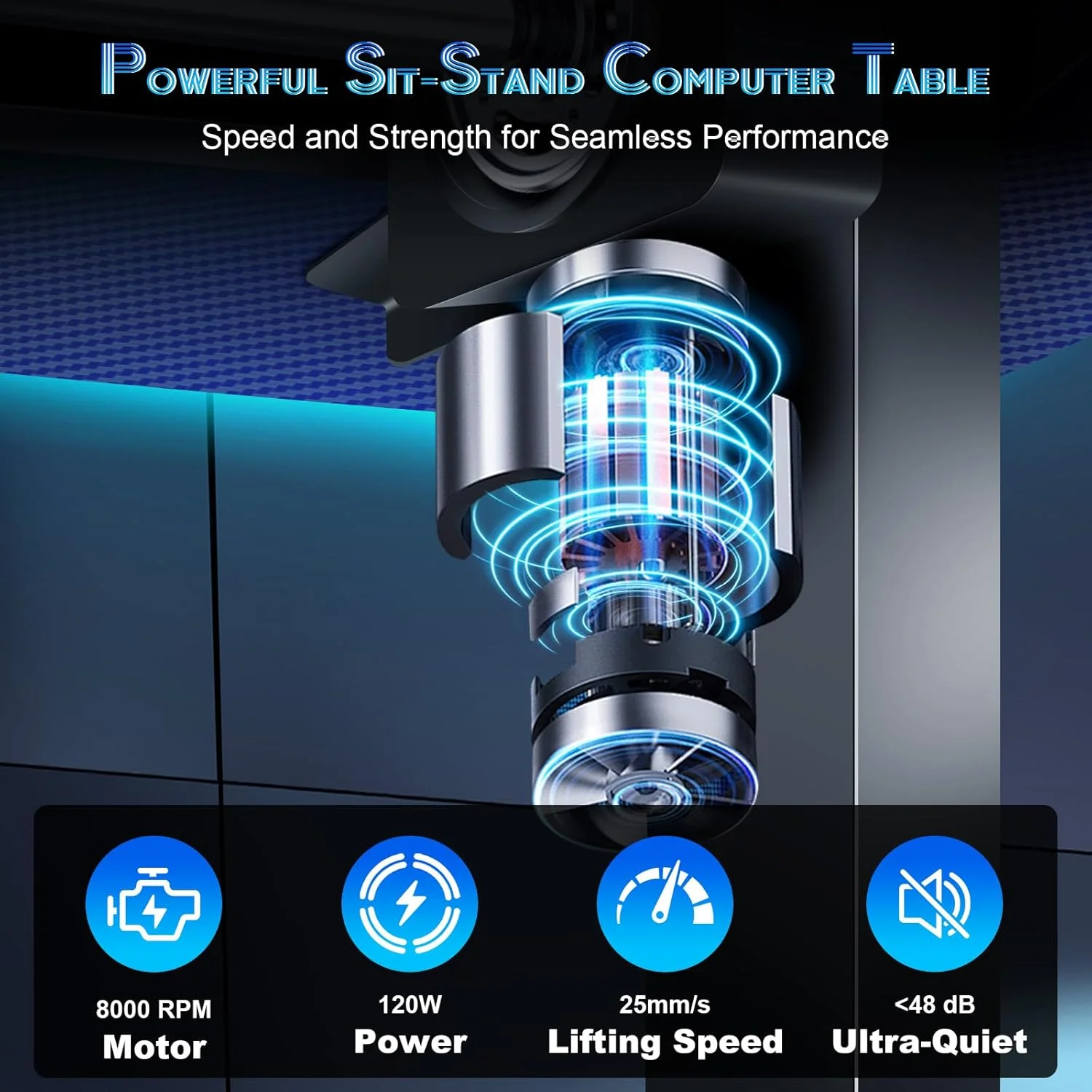 میز ایستاده برقی 120x60 سانتیمتری با رویه یک تکه، میز کامپیوتر ارگونومیک با قابلیت تنظیم ارتفاع و 3 حافظه از پیش تنظیم شده، بالابر سریع 25 میلیمتر بر ثانیه، ظرفیت 90 کیلوگرم برای کار، بازی، خانه و اداره میز ایستاده برقی 120x60 سانتیمتری با رویه یک تکه، میز کامپیوتر ارگونومیک با قابلیت تنظیم ارتفاع و 3 حافظه از پیش تنظیم شده، بالابر سریع 25 میلیمتر بر ثانیه، ظرفیت 90 کیلوگرم برای کار، بازی، خانه و اداره