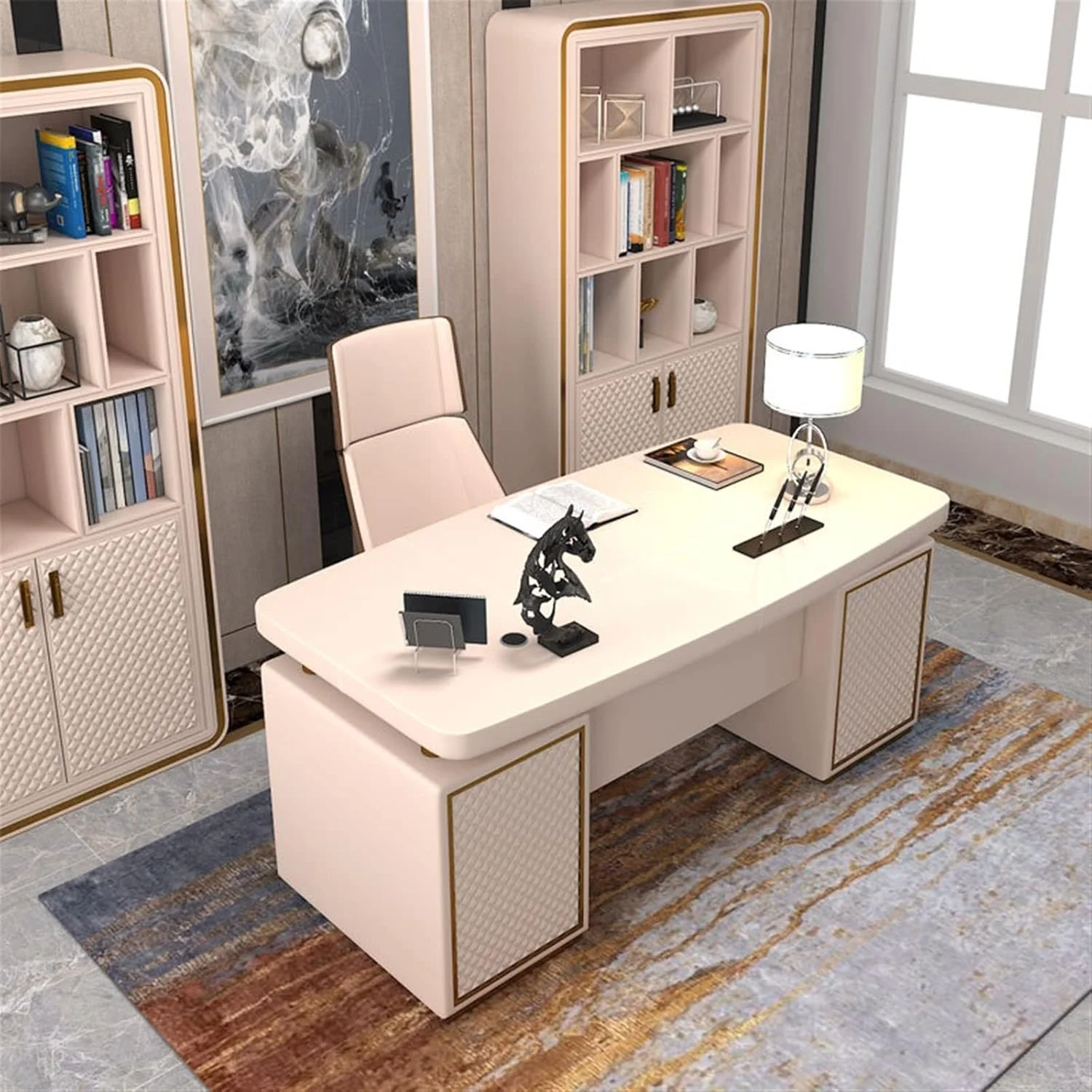 میز کار ZKSKOX، میز تحریر، میز کامپیوتر، صندلی، میز اداری خانگی، ست مبلمان مطالعه میز کار ZKSKOX، میز تحریر، میز کامپیوتر، صندلی، میز اداری خانگی، ست مبلمان مطالعه