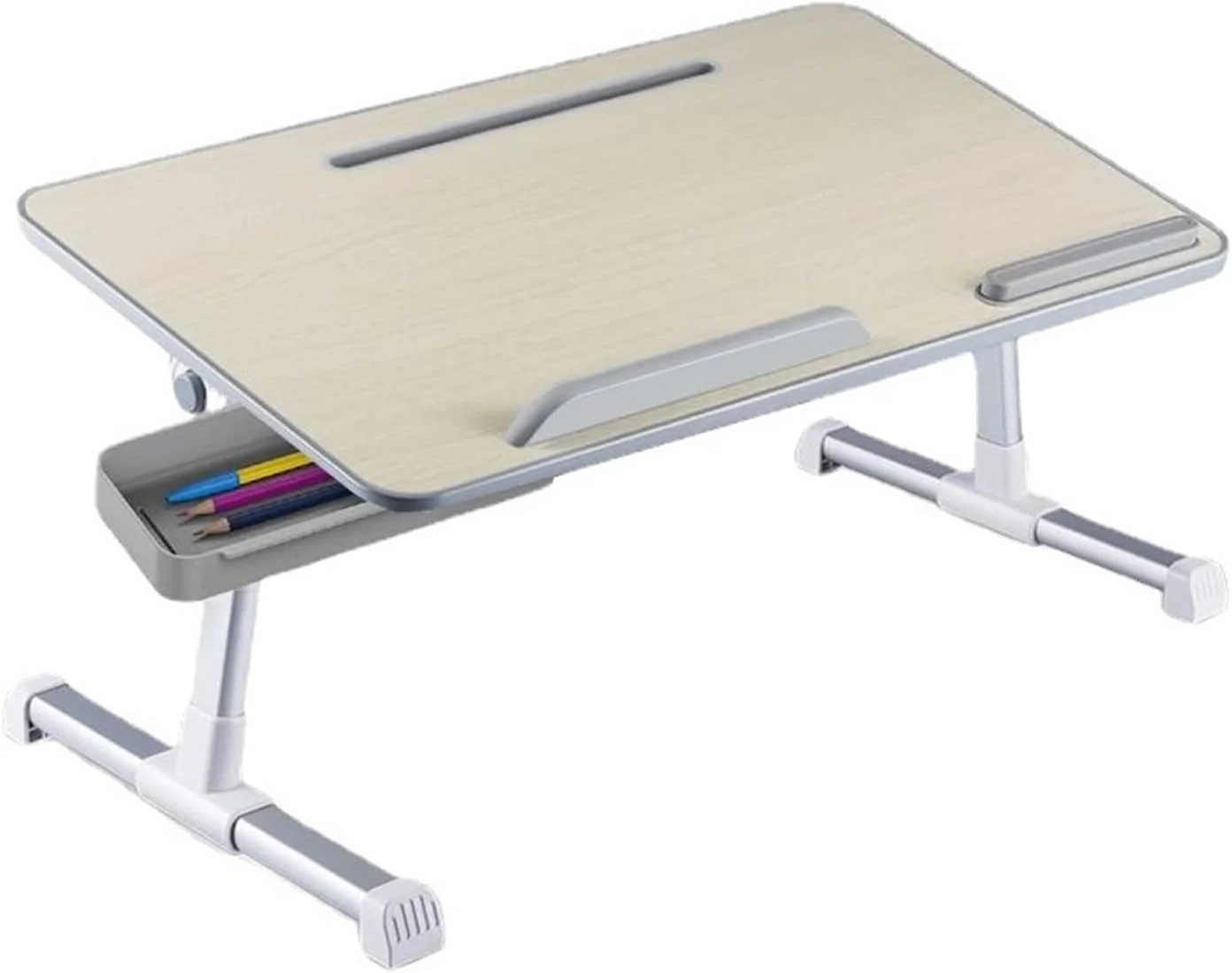 میز لپ تاپ تاشو ZKSKOX، میز کار قابل حمل با قابلیت تنظیم ارتفاع، دارای جای کارت و کشو میز لپ تاپ تاشو ZKSKOX، میز کار قابل حمل با قابلیت تنظیم ارتفاع، دارای جای کارت و کشو