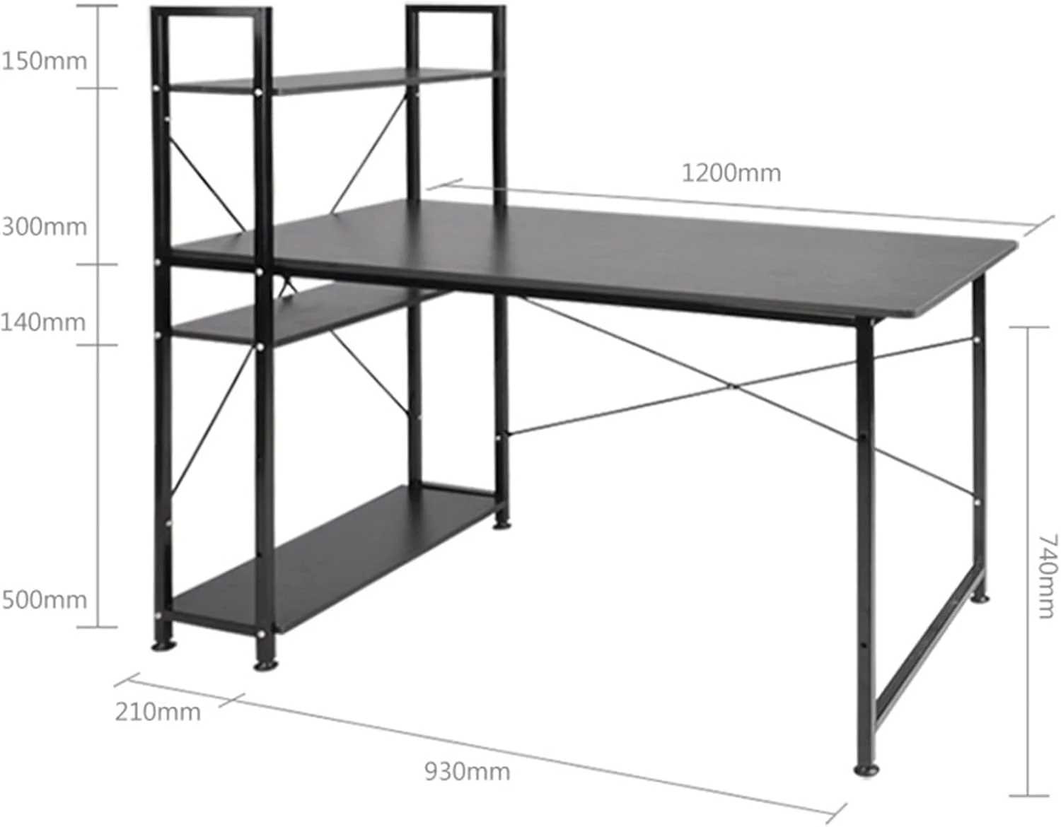 میز کار ZKSKOX با قفسه کتاب، میز کامپیوتر رومیزی خانگی، میز کوچک تحریر با قفسه کتاب میز کار ZKSKOX با قفسه کتاب، میز کامپیوتر رومیزی خانگی، میز کوچک تحریر با قفسه کتاب