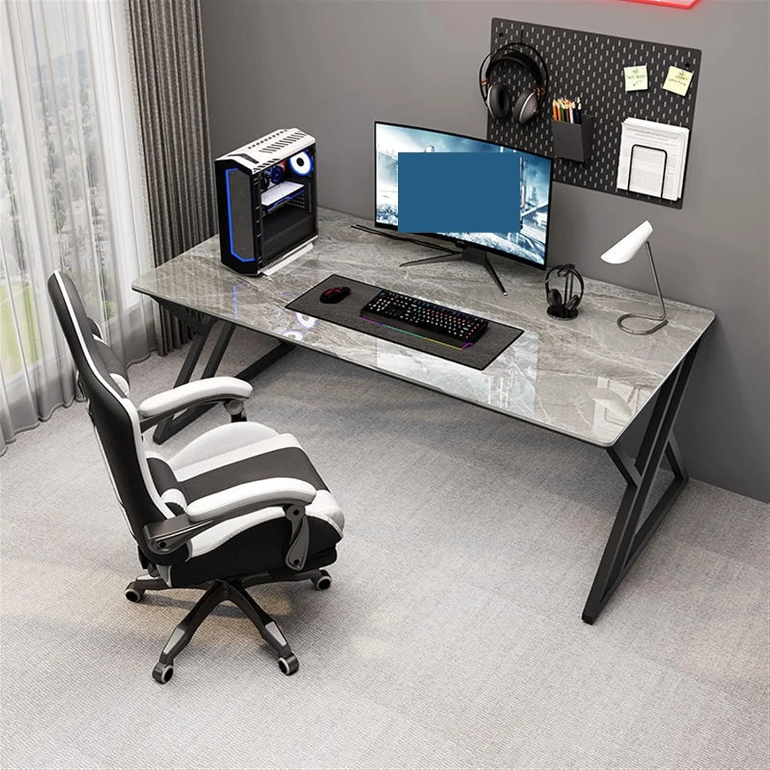 میز کار ZKSKOX مستطیلی، میز تحریر و صندلی مناسب اتاق خواب، میز کامپیوتر خانگی میز کار ZKSKOX مستطیلی، میز تحریر و صندلی مناسب اتاق خواب، میز کامپیوتر خانگی